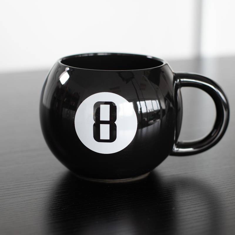 Magic 8 Ball Mug (440ML, lift the base to reveal  You are a Twat  on the base)