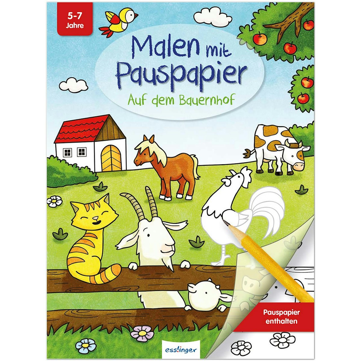 Malbuch mit Pauspapier für Kinder ab 5 Jahre - Bauernhof Malbuch mit Pauspapier für Kinder ab 5 Jahre - Bauernhof