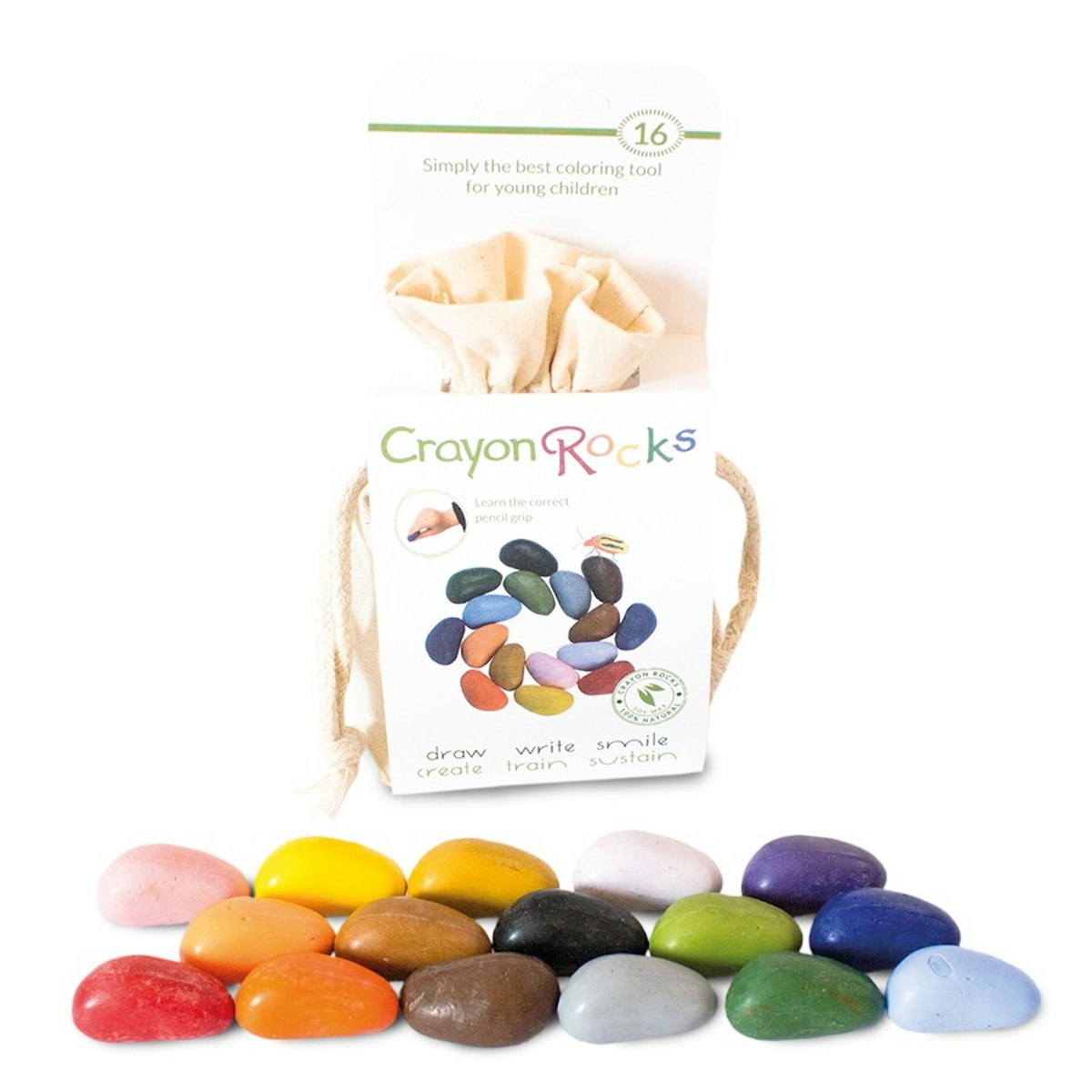 Malsteine Malkreide im Baumwollsack 16 Stück Malsteine Malkreide im Baumwollsack 16 Stück