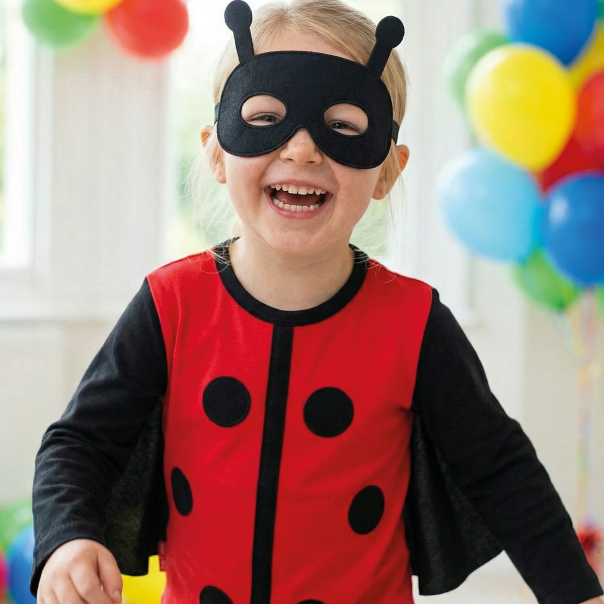 Marienkäfer Kostüm Kinder aus Bio-Baumwolle 92/98 Marienkäfer Kostüm Kinder aus Bio-Baumwolle 92/98