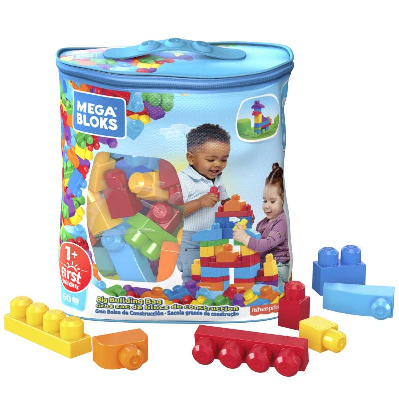 Mattel - Mega Bloks - Fisher-Price - First Builders - Bausteinebeutel, 60 Bausteine