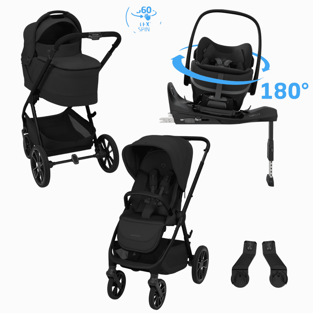 Maxi Cosi Oxford + 5in1 Kinderwagen-Set Onyx Black inkl. Babyschale Onyx Black und Base Maxi Cosi Oxford + 5in1 Kinderwagen-Set Onyx Black inkl. Babyschale Onyx Black und Base