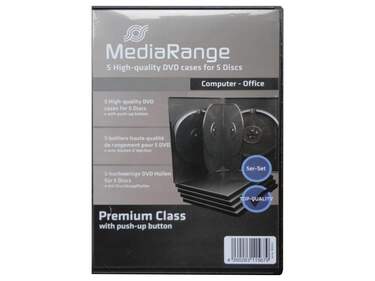 MediaRange DVD CD Box Hülle 5er, schwarz, 50 Stück