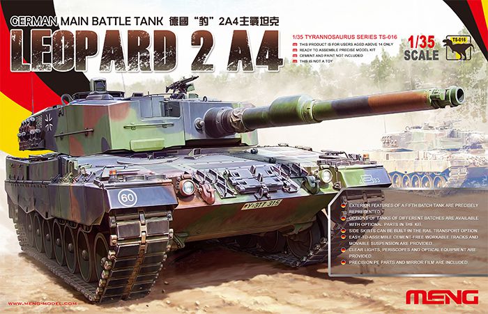 Meng German Main Battle Tank Leopard 2 A4 1/35 TS-016 Panzer Deutsche model kit