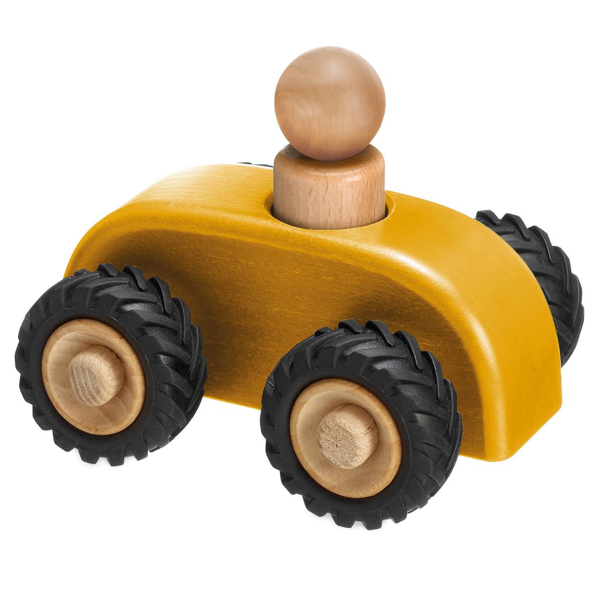 Micro Car gelb mit Holzfigur 11 cm Micro Car gelb mit Holzfigur 11 cm