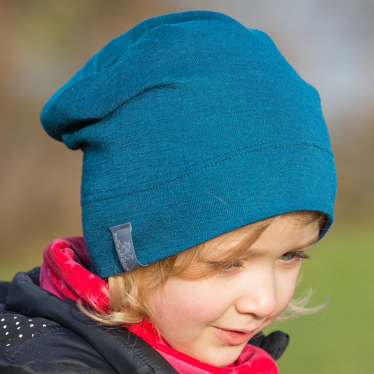 Mitwachsende Beanie Mütze Wolle Seide helles ozeanblau 48/50/52 Mitwachsende Beanie Mütze Wolle Seide helles ozeanblau 48/50/52