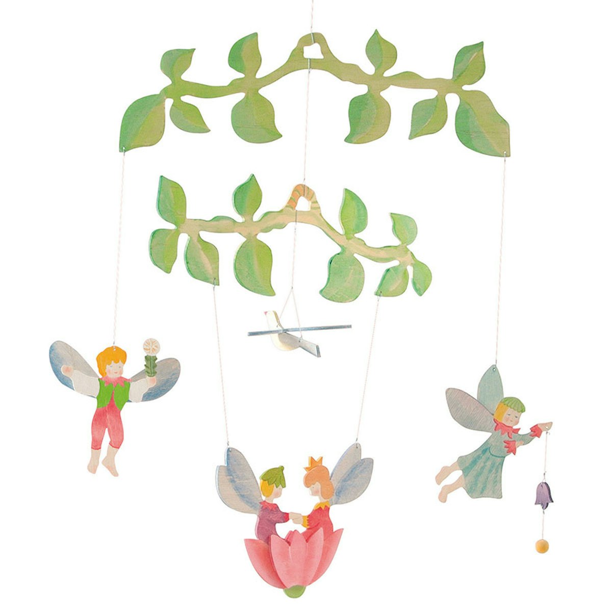 Mobile Blumenelfen Holzfiguren Mobile Blumenelfen Holzfiguren