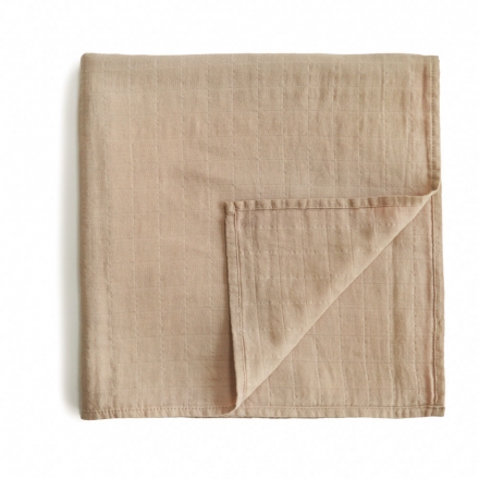 Mushie Swaddle Pucktuch pale taupe