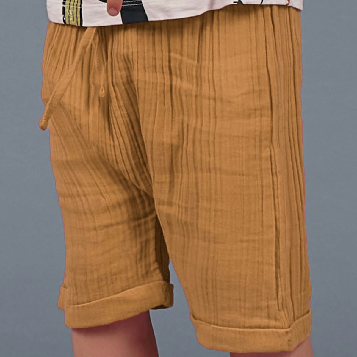 Musselin Kinder Shorts luftig karamell 122 Musselin Kinder Shorts luftig karamell 122