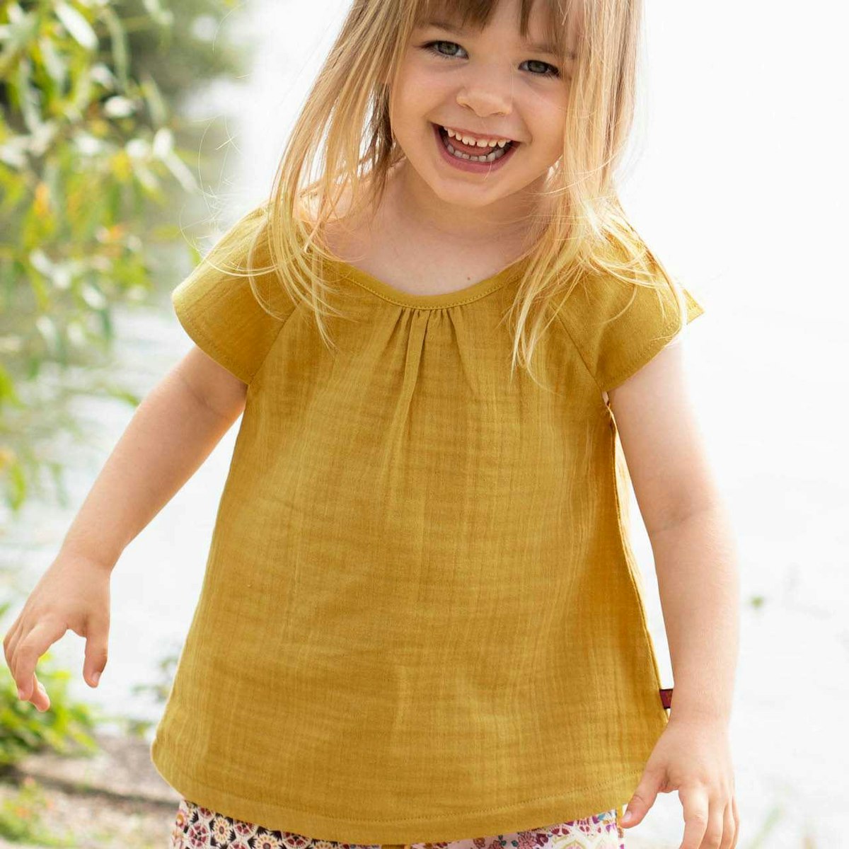 Musselin Shirt kurzarm ocker 110 Musselin Shirt kurzarm ocker 110