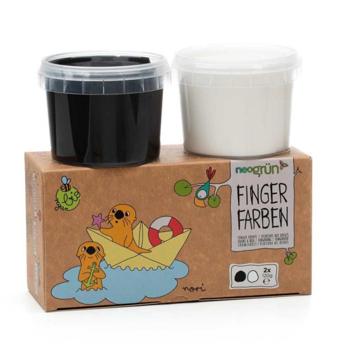 Neogrün - neogrün Fingerfarben 2er Set Nori schwarz/weiß Neogrün - neogrün Fingerfarben 2er Set Nori schwarz/weiß