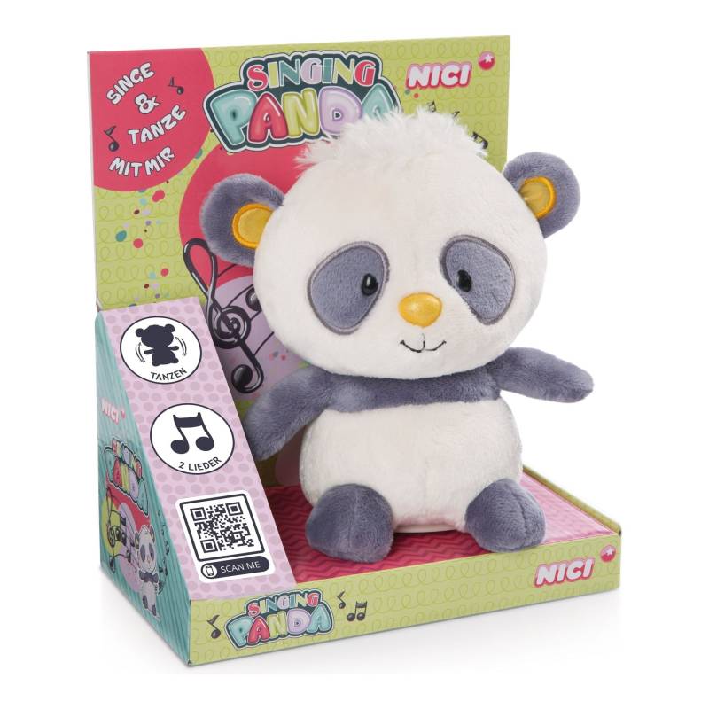 Nici 48417 - Plüschfigur, 20cm, Sing- & Tanzfunktion, Singing Panda