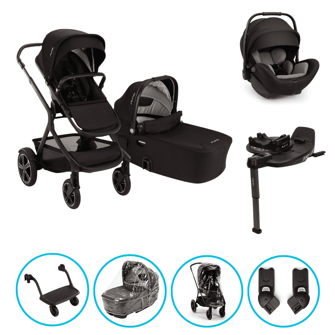 Nuna DEMI Next 4in1 Kinderwagen Set Caviar inkl. Arra Flex Caviar, Base Curv und Rider Board Nuna DEMI Next 4in1 Kinderwagen Set Caviar inkl. Arra Flex Caviar, Base Curv und Rider Board