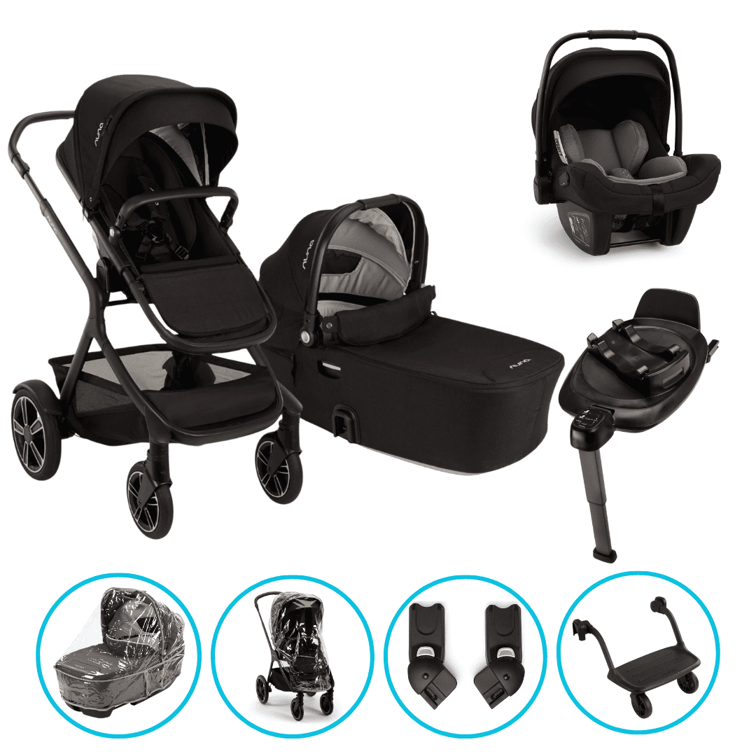 Nuna DEMI Next 4in1 Kinderwagen Set Caviar inkl. Pipa Next Caviar-Chocolate, Base Next und Riderboard Nuna DEMI Next 4in1 Kinderwagen Set Caviar inkl. Pipa Next Caviar-Chocolate, Base Next und Riderboard