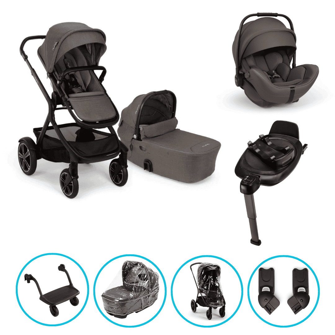 Nuna DEMI Next 4in1 Kinderwagen Set Thunder inkl. Arra Flex Thunder, Base Next und Rider Board Nuna DEMI Next 4in1 Kinderwagen Set Thunder inkl. Arra Flex Thunder, Base Next und Rider Board