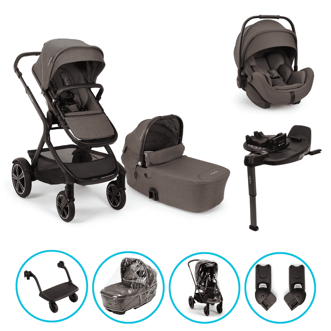 Nuna DEMI Next 8in1 Kinderwagen Set Chestnut inkl. Arra Flex Chestnut, Base Curv und Rider Board Nuna DEMI Next 8in1 Kinderwagen Set Chestnut inkl. Arra Flex Chestnut, Base Curv und Rider Board