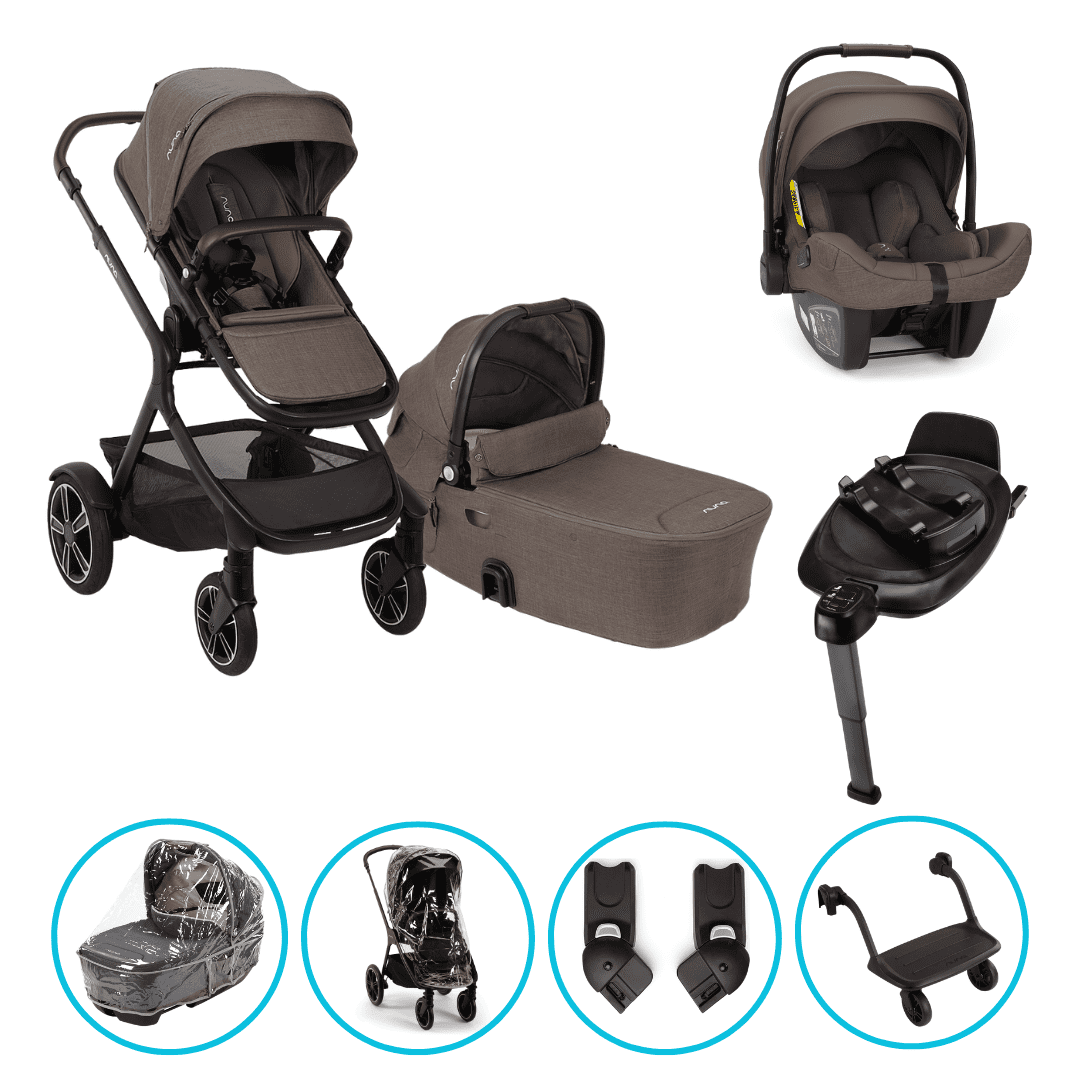 Nuna DEMI Next 8in1 Kinderwagen Set Chestnut inkl. Pipa Next Chestnut, Base Next und Riderboard Nuna DEMI Next 8in1 Kinderwagen Set Chestnut inkl. Pipa Next Chestnut, Base Next und Riderboard