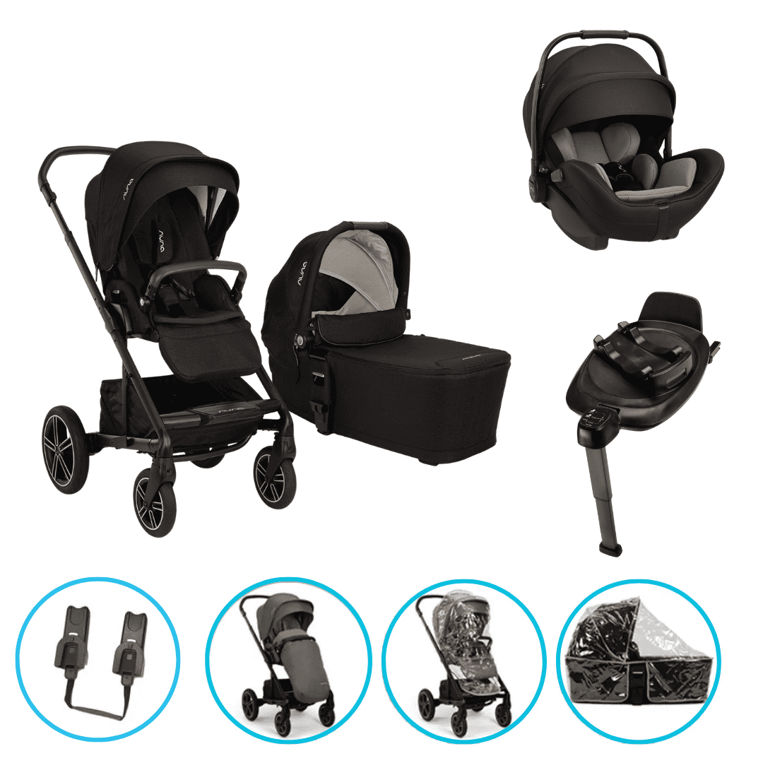 Nuna MIXX next 4in1 Kinderwagen Set Caviar inkl. Arra flex Caviar, Base Next & gratis Zubehör Nuna MIXX next 4in1 Kinderwagen Set Caviar inkl. Arra flex Caviar, Base Next & gratis Zubehör
