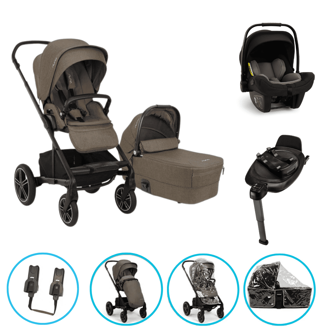 Nuna MIXX next 4in1 Kinderwagen Set Pistachio inkl. Pipa Next Caviar-Chocolate, Base Next und gratis Zubehör Nuna MIXX next 4in1 Kinderwagen Set Pistachio inkl. Pipa Next Caviar-Chocolate, Base Next und gratis Zubehör