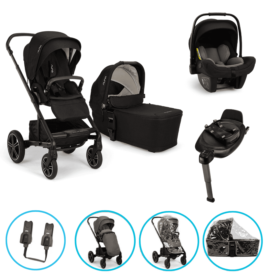 Nuna MIXX next 8in1 Kinderwagen Set Caviar inkl. Pipa Next Caviar-Chocolate, Base Next und gratis Zubehör Nuna MIXX next 8in1 Kinderwagen Set Caviar inkl. Pipa Next Caviar-Chocolate, Base Next und gratis Zubehör