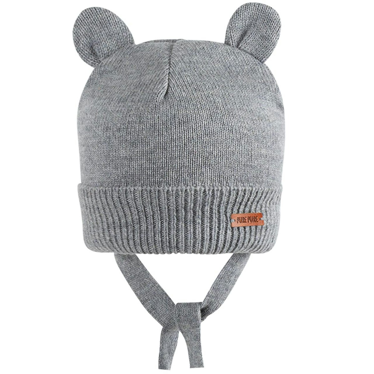 Öhrchen Strickmütze Wolle Kaschmir grau-melange 51/53 Öhrchen Strickmütze Wolle Kaschmir grau-melange 51/53