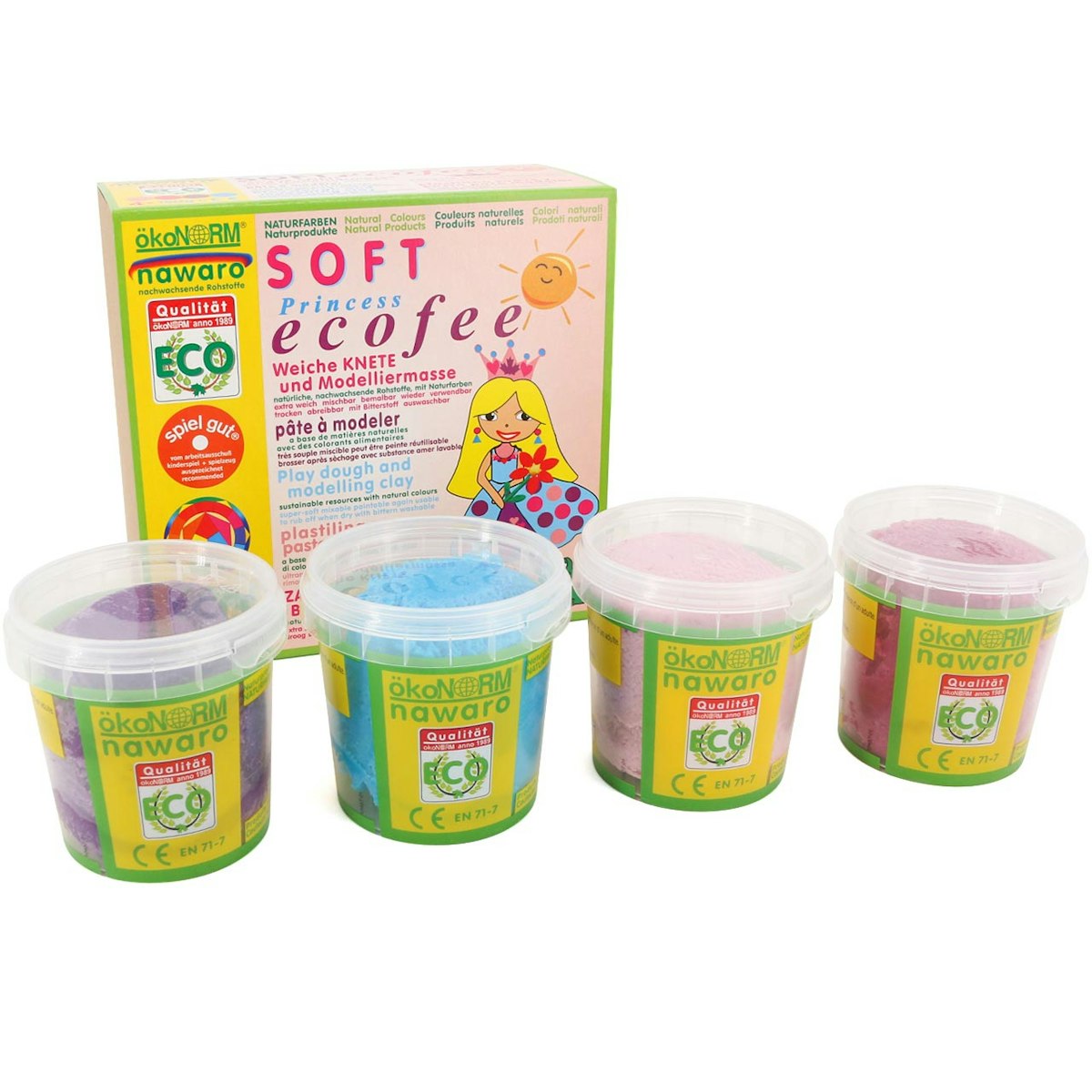 Öko-Knete aus natürlichen Rohstoffen – Princess 4er Set Öko-Knete aus natürlichen Rohstoffen – Princess 4er Set