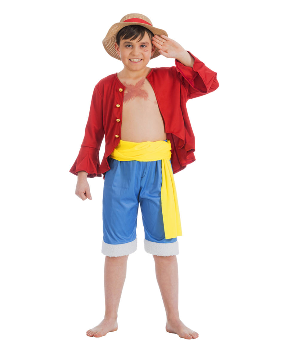 One Piece Ruffy Kinderkostüm 4-tlg One Piece Ruffy Kinderkostüm 4-tlg