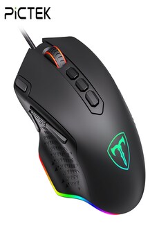 PICTEK PC257 Gaming Mouse With RGB Backlit 10 Programmable Buttons