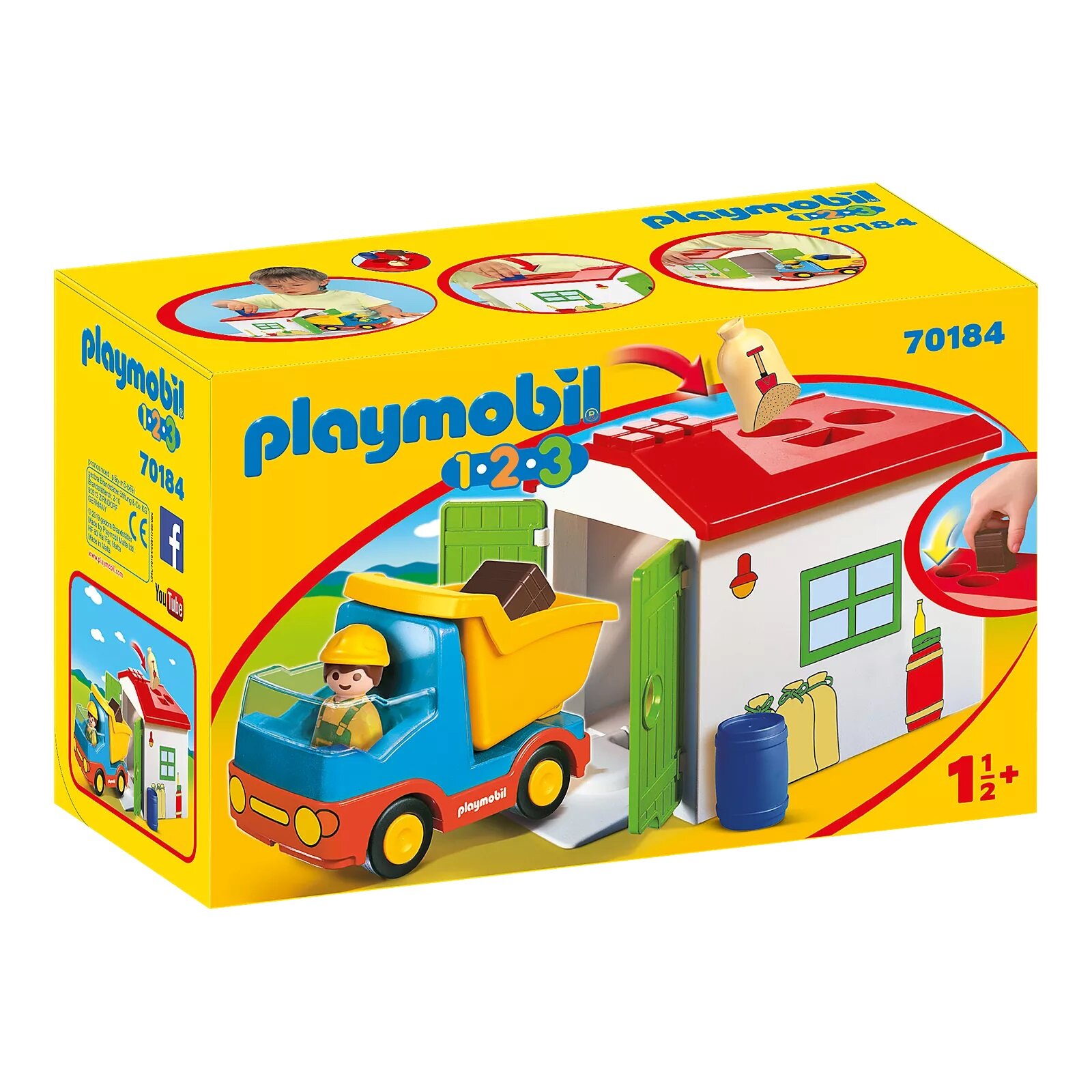 PLAYMOBIL - 1-2-3 - 70184 LKW mit Sortiergarage