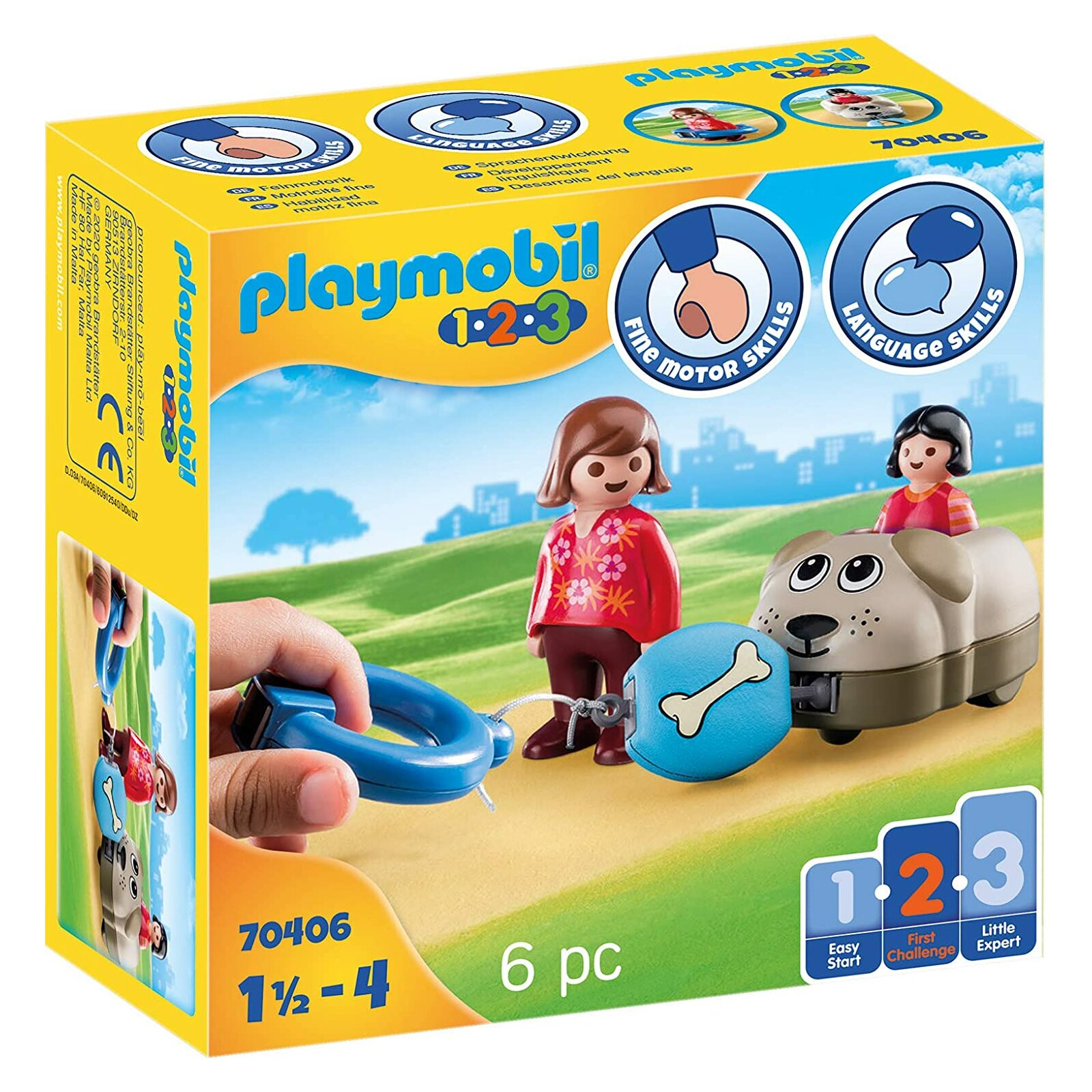 PLAYMOBIL - 1-2-3 - 70406 Mein Schiebehund (A)