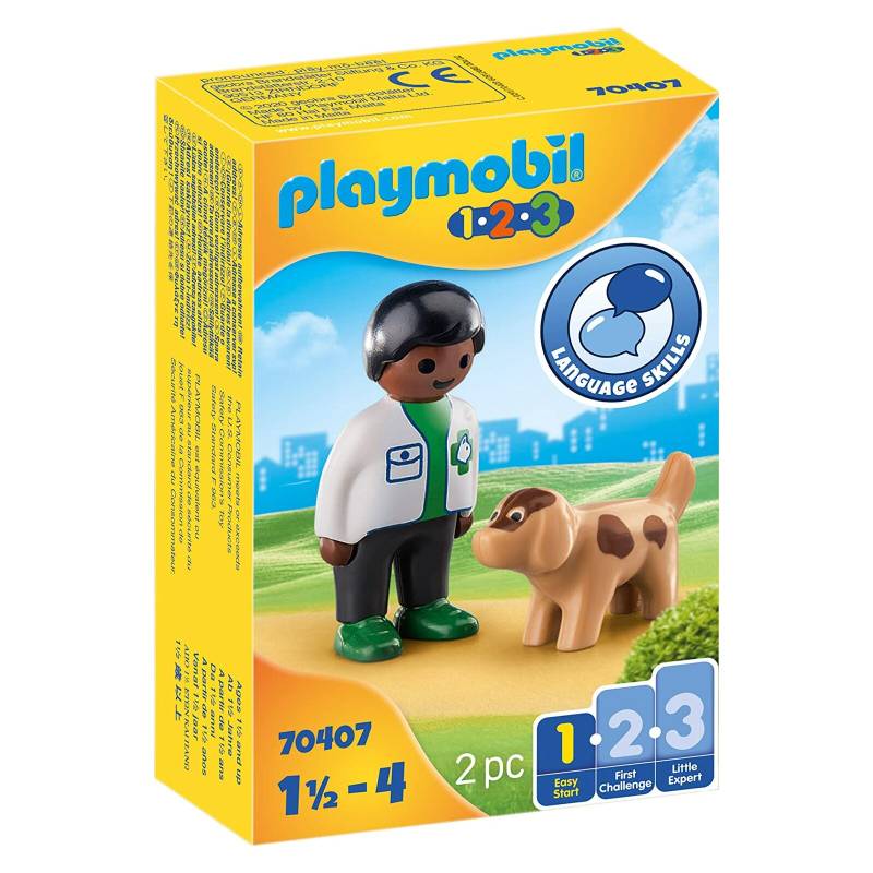 PLAYMOBIL - 1-2-3 - 70407 Tierarzt mit Hund (A)