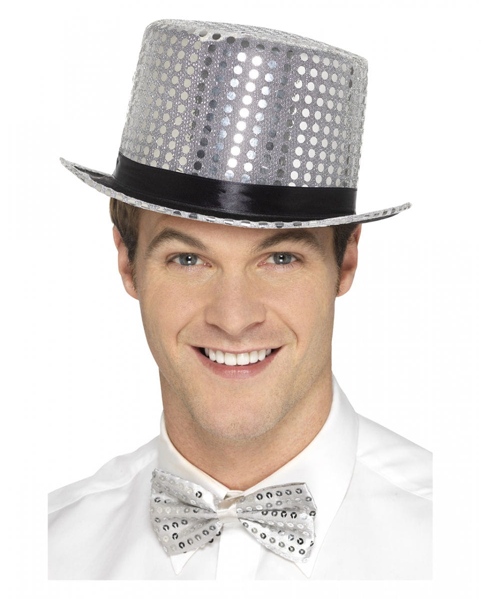 Pailletten Zylinder silbern Pailletten Zylinder silbern