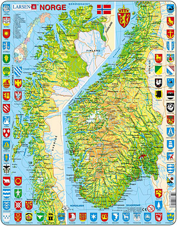 Physische Karte - Norwegen Physische Karte - Norwegen