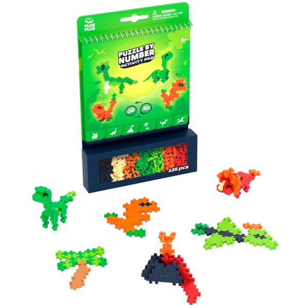 Plus-Plus Puzzle by Number Activity-Pad: Dinosaurier - 125 Bausteine Plus-Plus Puzzle by Number Activity-Pad: Dinosaurier - 125 Bausteine