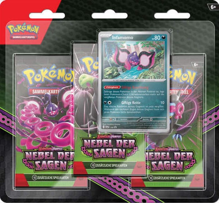 Pokemon Nebel der Sagen 3-Pack Blister (Deutsch) PKM TCG Nitendo Sammelkarten