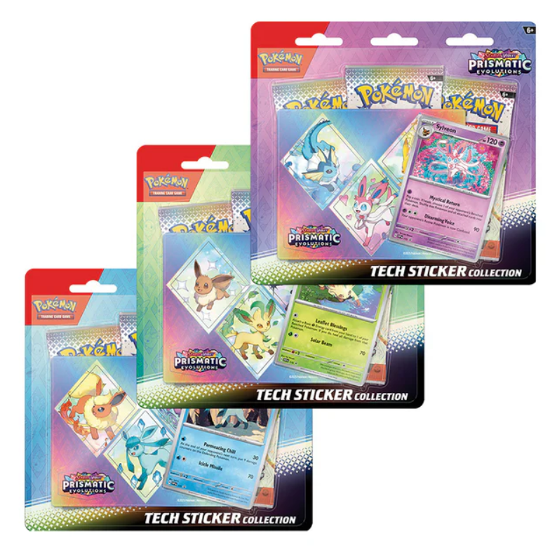 Pokémon TCG: Scarlet & Violet 8.5 - Prismatic Evolutions Tech Sticker Collection - Assorted Display