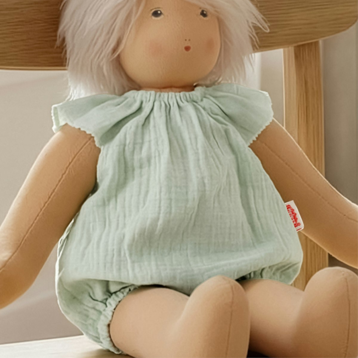 Puppen Body Rüschen 35-45cm mint, Bio-Baumwolle Puppen Body Rüschen 35-45cm mint, Bio-Baumwolle