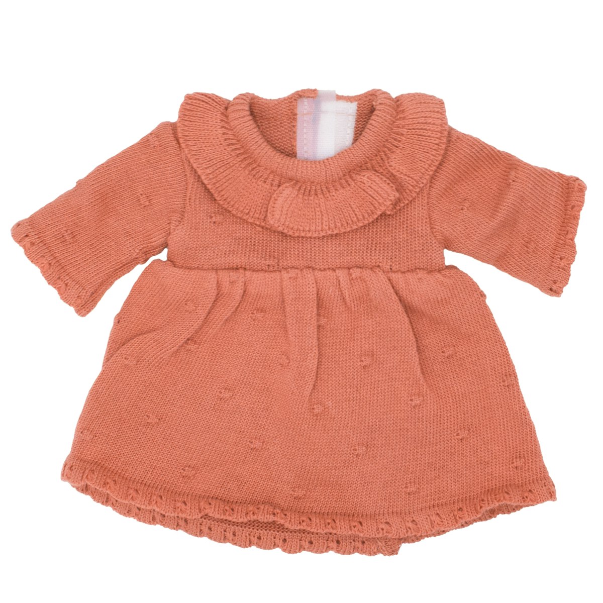 Puppen-Strickkleid 28-35cm pfirsich, Bio-Baumwolle Puppen-Strickkleid 28-35cm pfirsich, Bio-Baumwolle