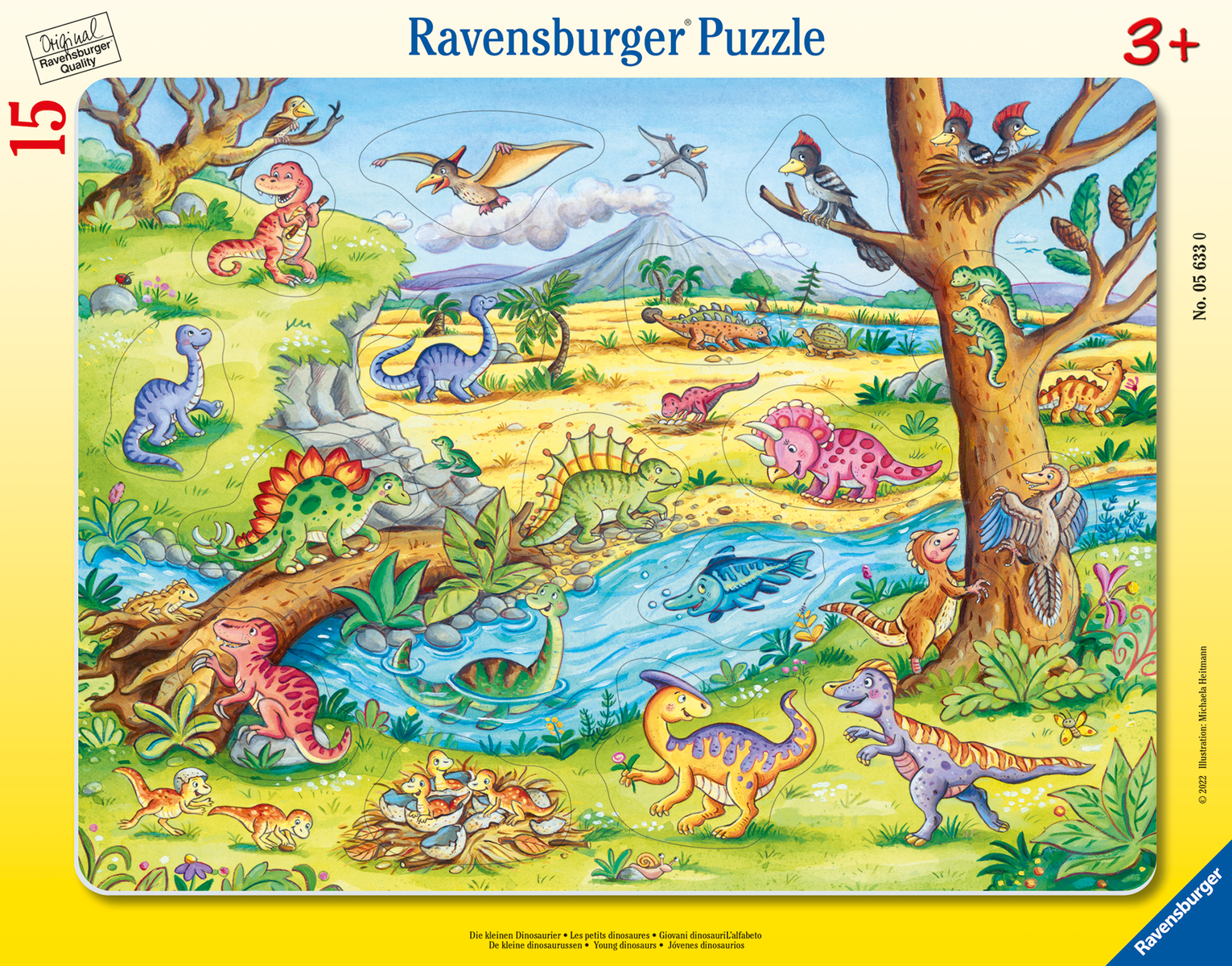 RAVENSBURGER Rahmenpuzzle 35 Teile: Die kleinen Dinosaurier RAVENSBURGER Rahmenpuzzle 35 Teile: Die kleinen Dinosaurier