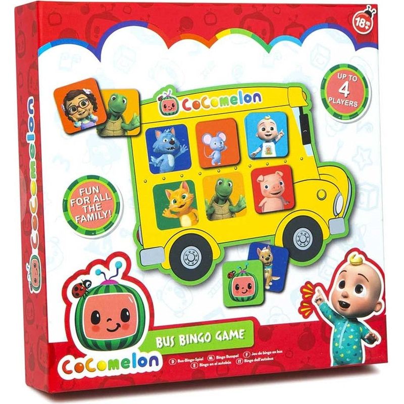 RMS 96-0029 - Cocomelon - Bus-Bingo-Spiel, Schulbus, Reisespiel