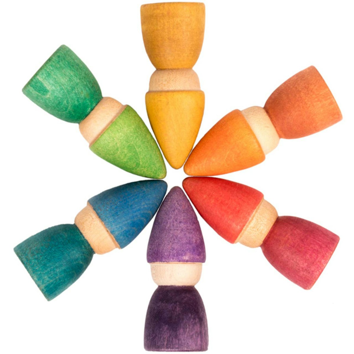 Rainbow Tomtens – 6 bunte Holzfiguren ab 12 Monaten Rainbow Tomtens – 6 bunte Holzfiguren ab 12 Monaten
