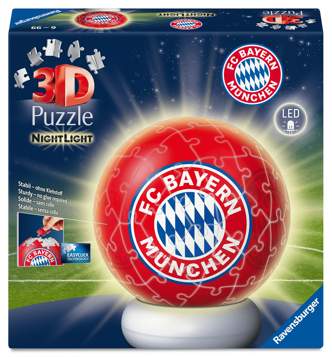 Ravensburger - 3D Puzzle Ball/ Nachtlicht FC Bayern Ravensburger - 3D Puzzle Ball/ Nachtlicht FC Bayern