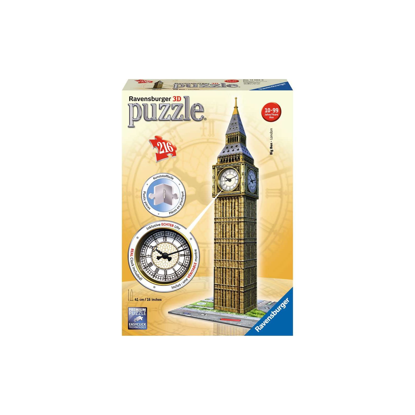 Ravensburger - 3D Puzzle-Bauwerke, Big Ben mit Uhr