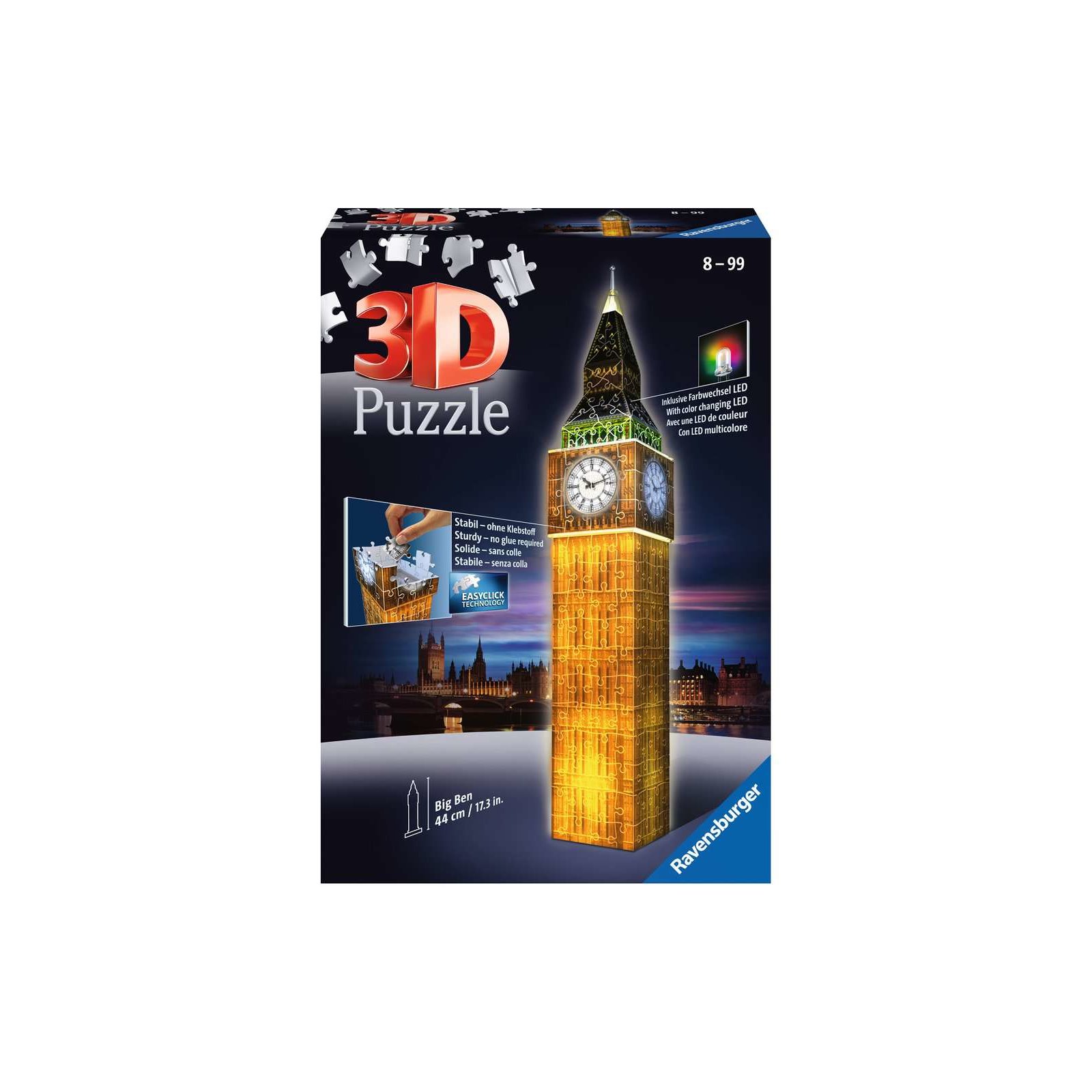 Ravensburger - 3D Puzzle-Bauwerke Big Ben bei Nacht (A)