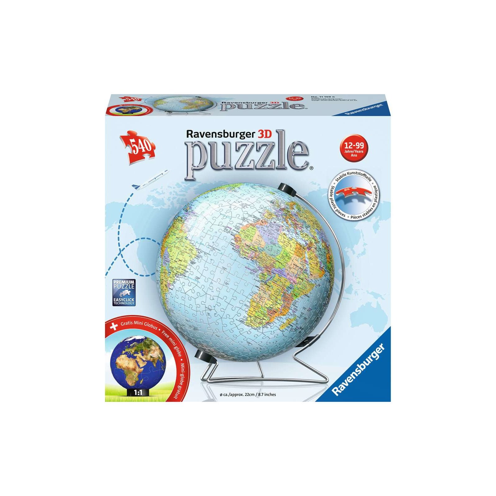 Ravensburger - 3D Puzzle Globus in deutscher Sprache