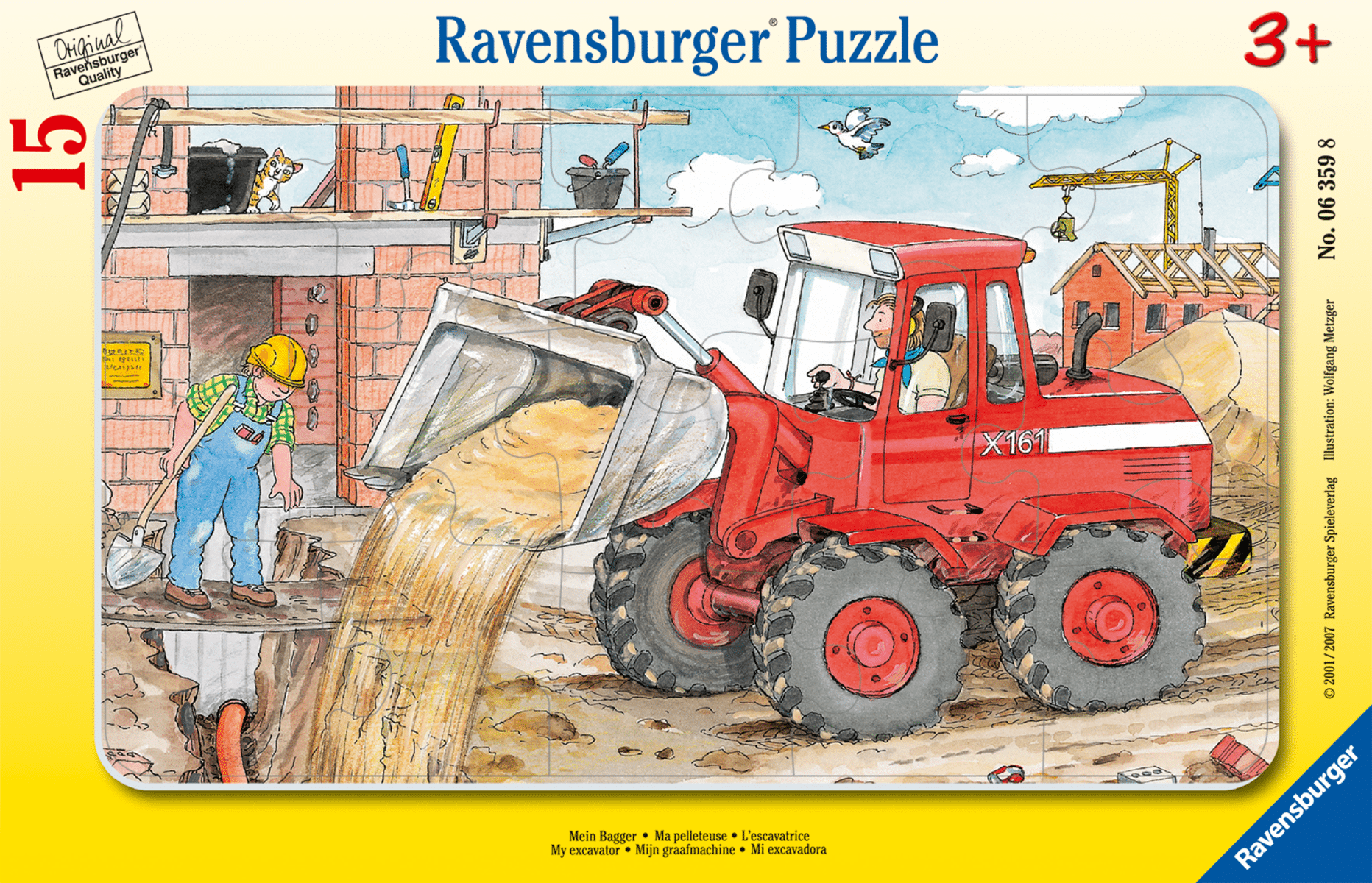Ravensburger - Kinderpuzzle ab 3 Jahren - Mein Bagger - 15 Teile Ravensburger - Kinderpuzzle ab 3 Jahren - Mein Bagger - 15 Teile