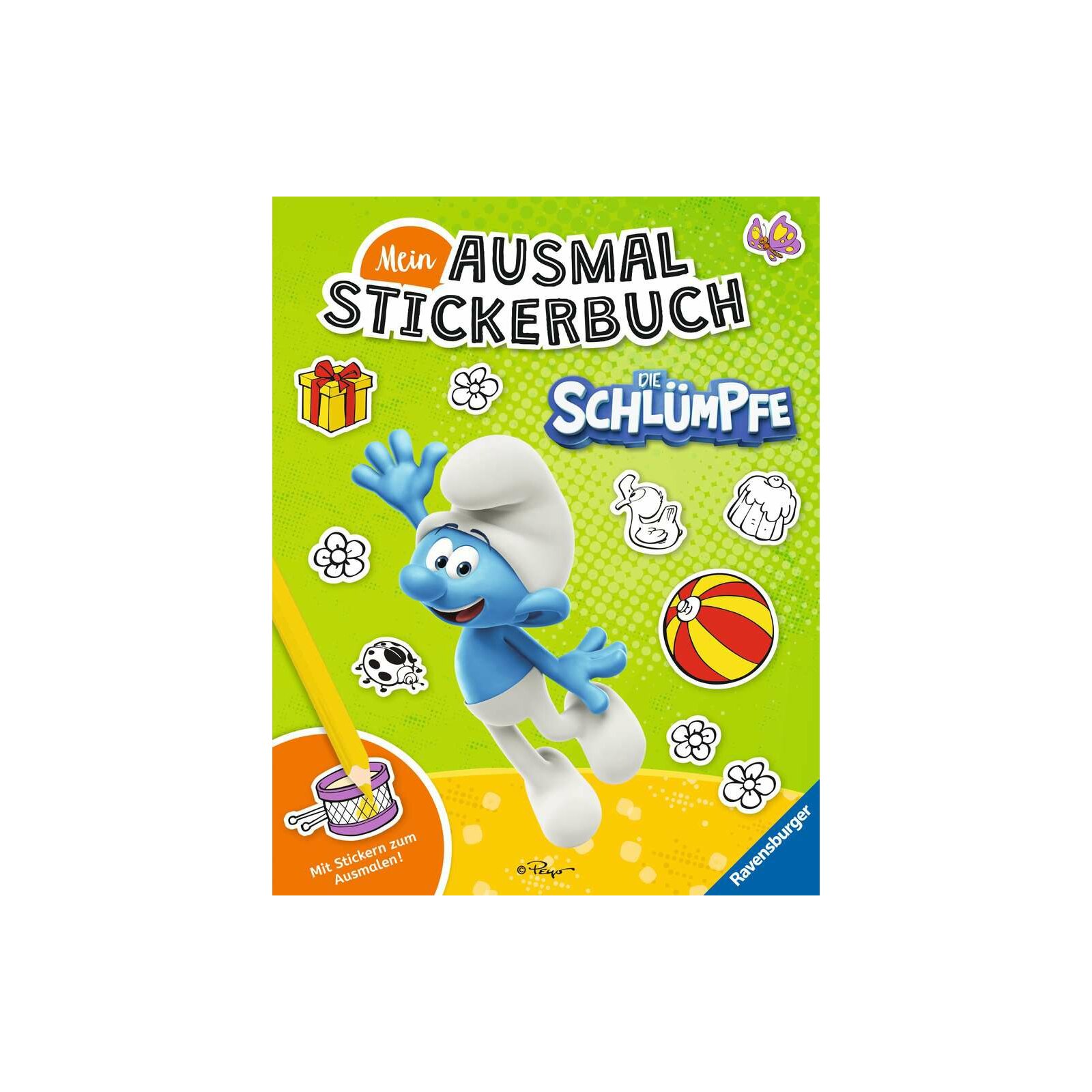 Ravensburger - Mein Ausmalstickerbuch: Die Schlümpfe