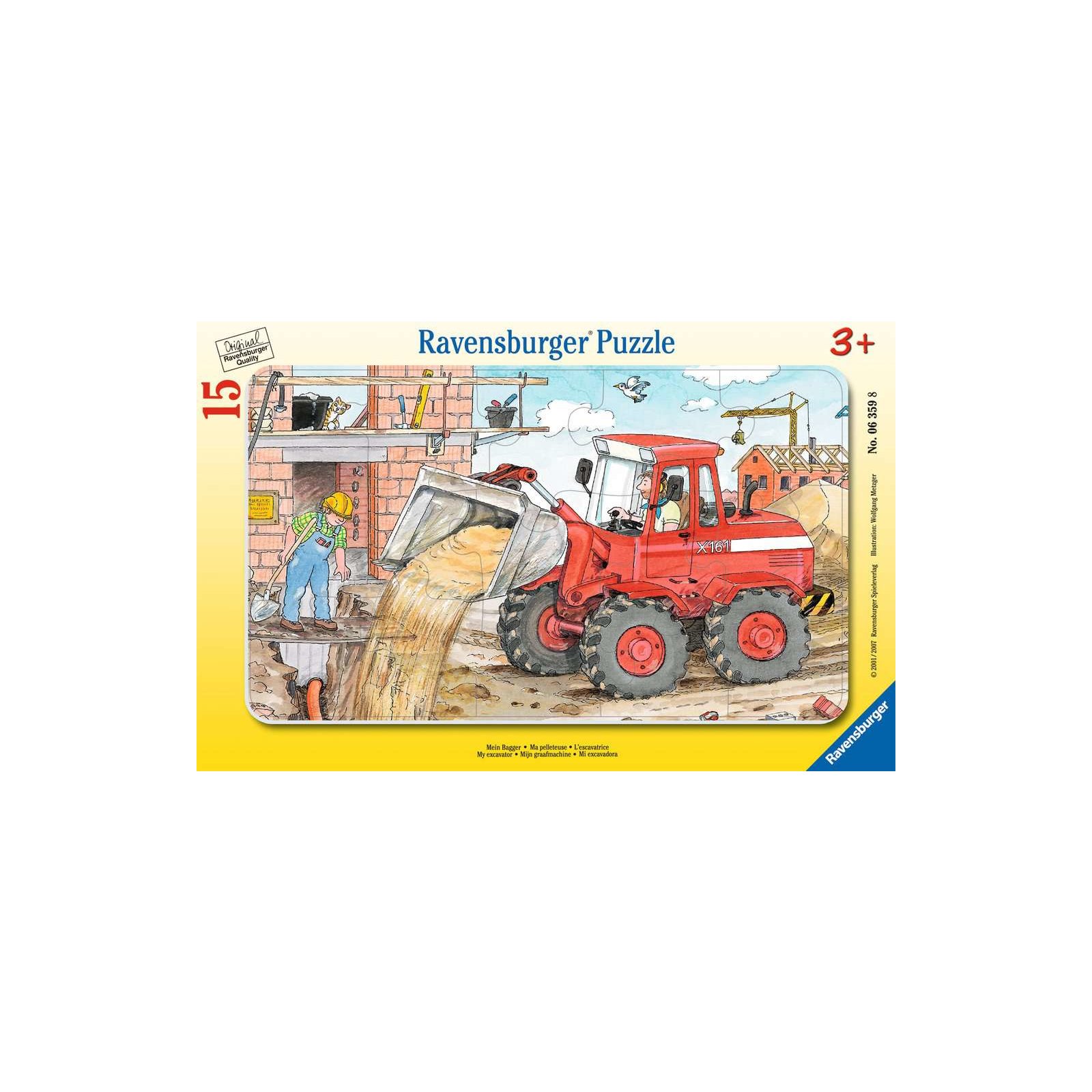 Ravensburger - Mein Bagger RAHMENPUZZLE (15 TEILE)