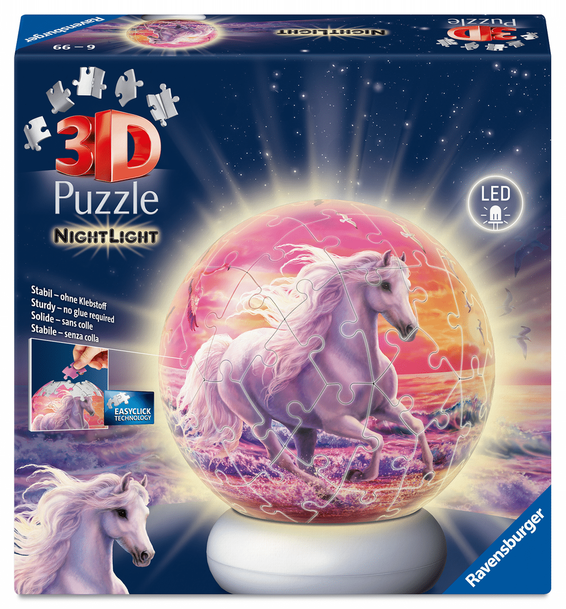 Ravensburger - 3D Puzzle-Ball Nachtlicht Pferde am Strand Ravensburger - 3D Puzzle-Ball Nachtlicht Pferde am Strand