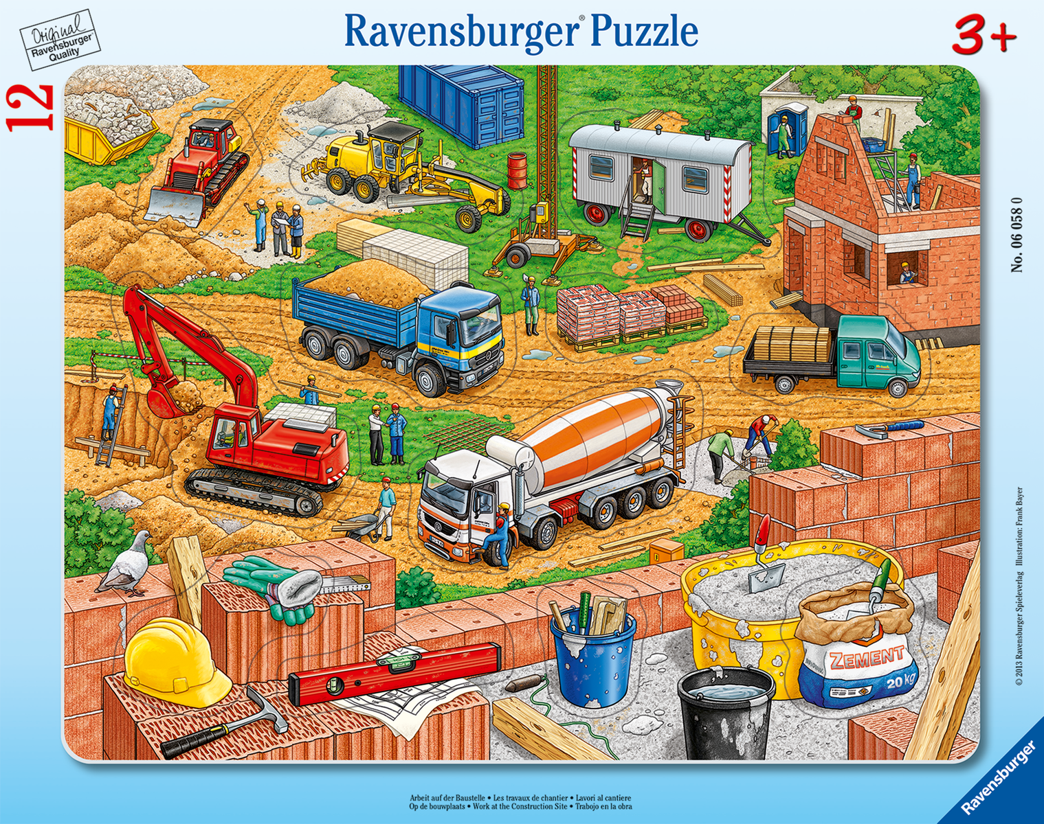 Ravensburger - Rahmenpuzzle Arbeit auf der Baustelle 12 Teile Ravensburger - Rahmenpuzzle Arbeit auf der Baustelle 12 Teile